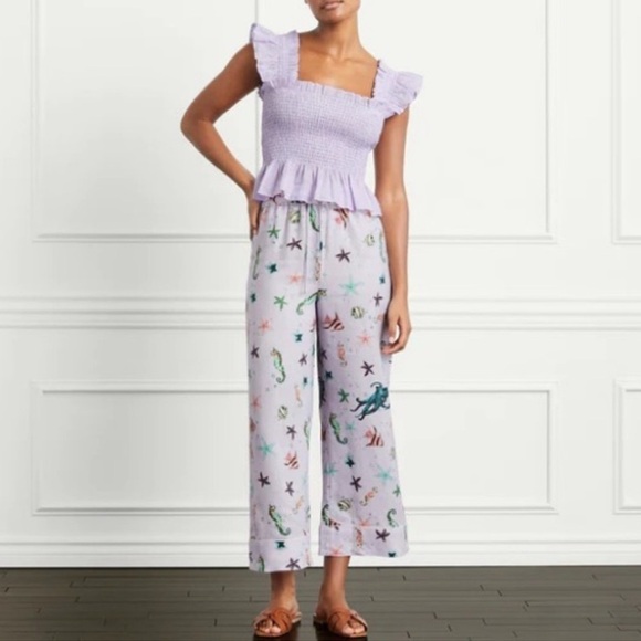 Hill House Linen Skylar Pant Purple - Picture 1 of 4
